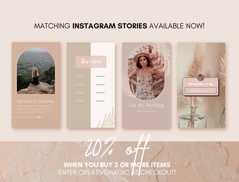 Instagram Post Templates - Boho Canva Templates IG - Bohemian Quotes ...