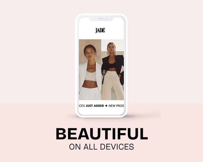 Feminine Shopify Theme, Pink and white Shopify Store, Shopify Theme for Fashion, Contemporary Shopify Design, Fashion Website