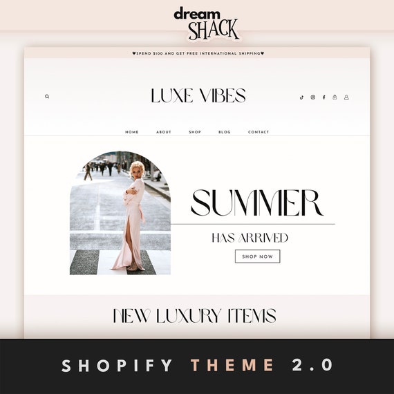 Aesthetic Shopify Theme White Shopify Website Design 2.0 