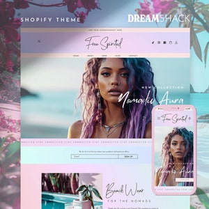 Pastel Bohemian Shopify Theme, Mystical Shopify Theme, Cute Shopify Theme, Shopify Website, Shopify Theme Template, Boho Shopify, Dreamshack