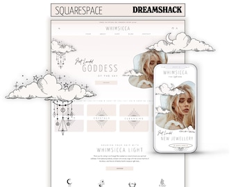 Premium spiritueller Squarespace Templar, mystischer Squarespace, magischer Squarespace, Squarespace Template für spirituelles Business, Dreamshack