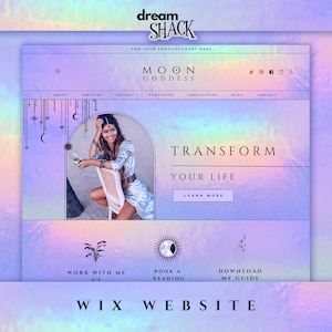 Wix Website Template - Wix Website Design - Wix Template Spiritual - Wix Templates - Holographic Wix Template - MG888 Coaching - Dream Shack