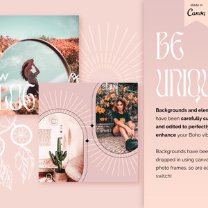 Instagram Post Templates Boho Canva Templates IG Bohemian - Etsy