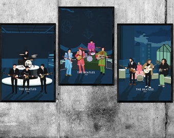 The Beatles Poster Set: Minimalist Wall Art Prints (A3 & A4)