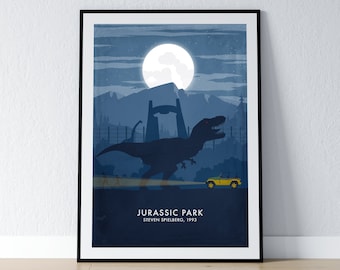Jurassic Park Poster - A3 & A4 Prints - Minimalist Movie Poster Print - Movie Wall Art