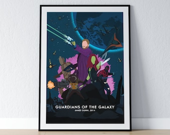 Guardians of the Galaxy Minimalist Movie Poster Print (A3 & A4)