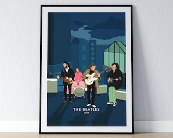 The Beatles 1969 Rooftop Concert Poster: Minimalist Wall Art