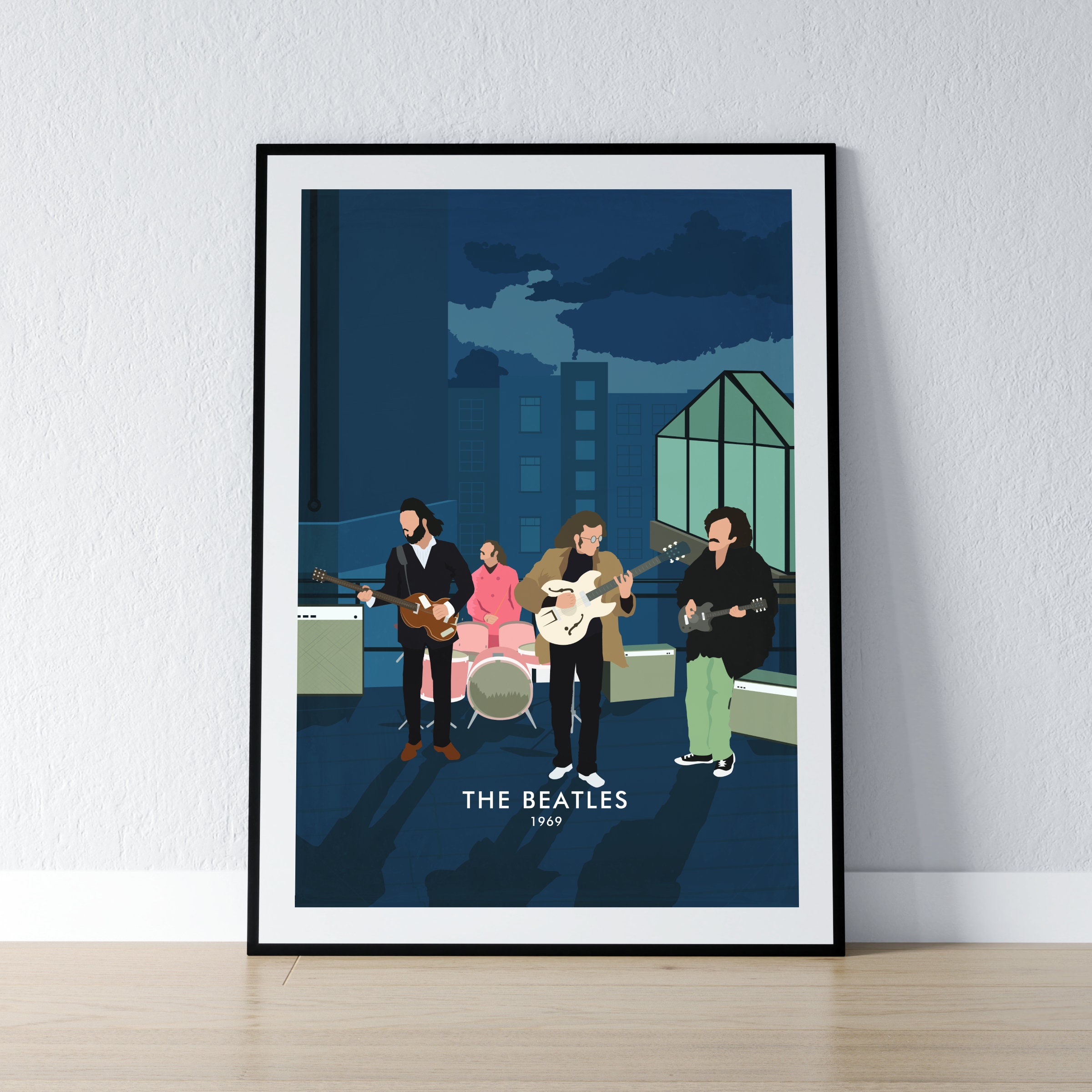 The Beatles 1969 Rooftop Concert Poster: Minimalist Wall Art - Etsy
