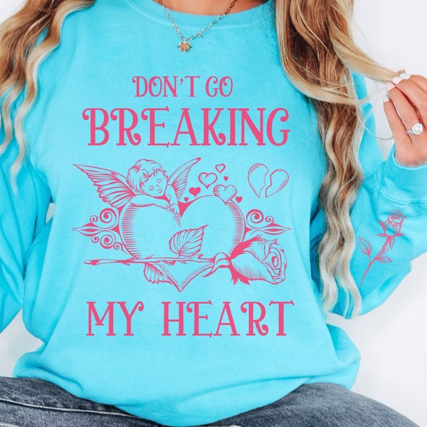 Don't Go Breaking My Heart, Retro Valentine, Sublimation Design, Funny Valentine, Valentine's Day, Png, svg, cut file, Skeleton, ghost