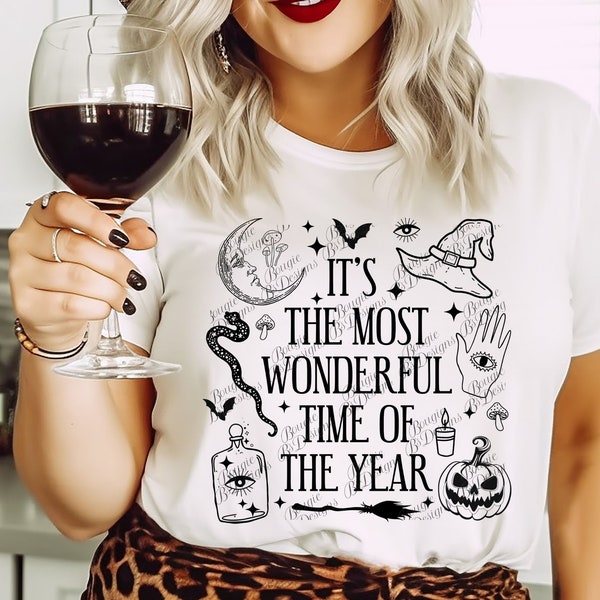 It's the Most Wonderful Time of the Year Halloween SVG file, hand drawn style, Instant Download, Sublimation PNG, Tumblers, tote bags, mugs