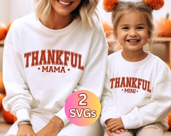 Thankful PNG, Mama, Mini, Shirt Sublimation, Fall Bundle, Varsity Design, Autumn Png, Fall svg, blessed svg, thankful SVG