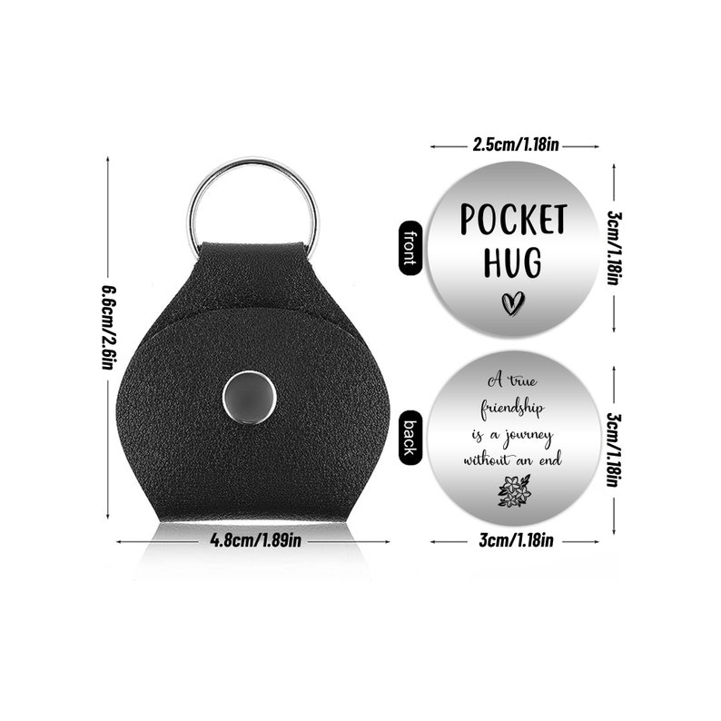 Double Sided Inspirational Pocket Hug Token Friendship Besties Friends