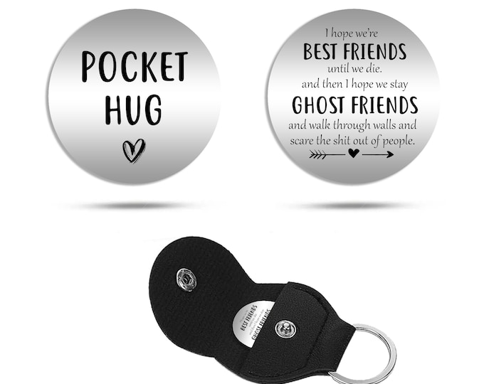 Double Sided Pocket Hug Token Ghost Friends Best Buddies BFF Best Gifts