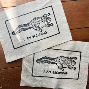 I Am Becoming Linocut Patch 7"x5"