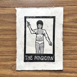 Impression linogravure Le magicien 20 x 15 cm (20 x 15 cm)