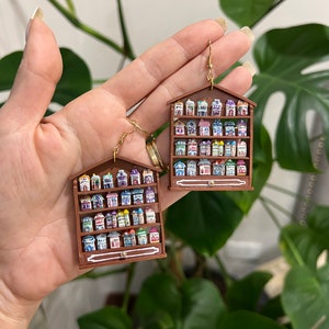 lenox spice village Polymer clay earrings. Spice village pendant and ornament. Spice village dollhouse miniature