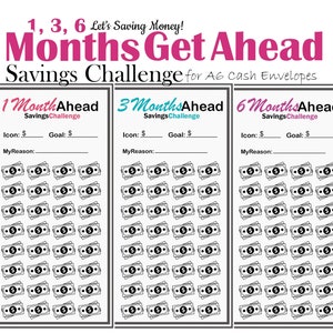 One Month Ahead Savings Challenge, Money Savings Challenge Printable, Months Ahead Challenge Bundle, A6 Savings Goal Tracker
