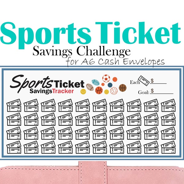Sports Ticket Savings Challenge, Printable Budget Binder Insert, Fits A6 Cash Envelopes, Mini Savings Tracker, Sports Challenge
