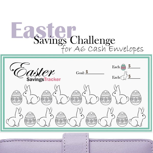 Easter Savings Challenge for A6 Cash Envelopes, Printable Budget Binder Insert, Mini Tracker, Happy Easter