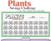 Plants Savings Challenge for A6 Cash Envelopes, Printable Budget Binder Insert, Mini Tracker, Money Challenge
