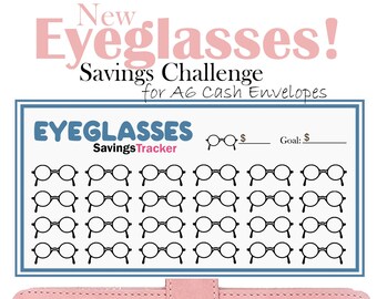 Eyeglasses Savings Challenge, Printable Budget Binder Insert, Fits A6 Cash Envelopes, Mini Money Tracker, New Glasses