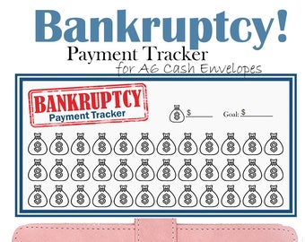 破産支払いチャレンジ、印刷可能な支払いトラッカー、A6予算バインダーインサート、現金封筒