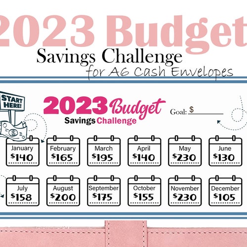 2023 Savings Challenge Printable Savings Tracker A6 Budget - Etsy