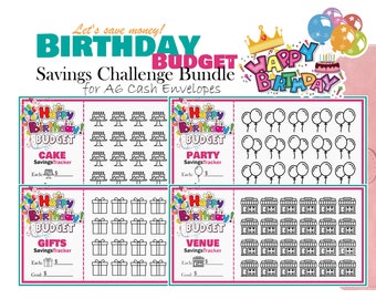 誕生日貯金チャレンジ：A6予算プランナー（デジタルダウンロード）