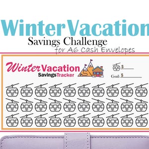 Winter Vacation Savings Challenge for A6 Cash Envelopes, Printable Fund Tracker, Budget Binder Insert