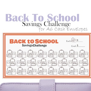 Back To School Savings Challenge, Printable A6 Cash Envelopes, Budget Binder Insert, Mini Savings Goal