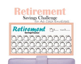 Retirement Savings Challenge for A6 Cash Envelopes, Printable Budget Binder Insert, Mini Tracker