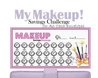 Makeup Savings Challenge, Printable Budget Binder Insert, Fits A6 Cash Envelopes, Money Savings Tracker
