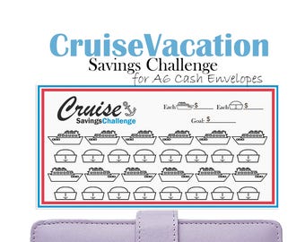 Cruise Savings Challenge for A6 Cash Envelopes,  Printable Vacation Fund Tracker, Budget Binder Insert