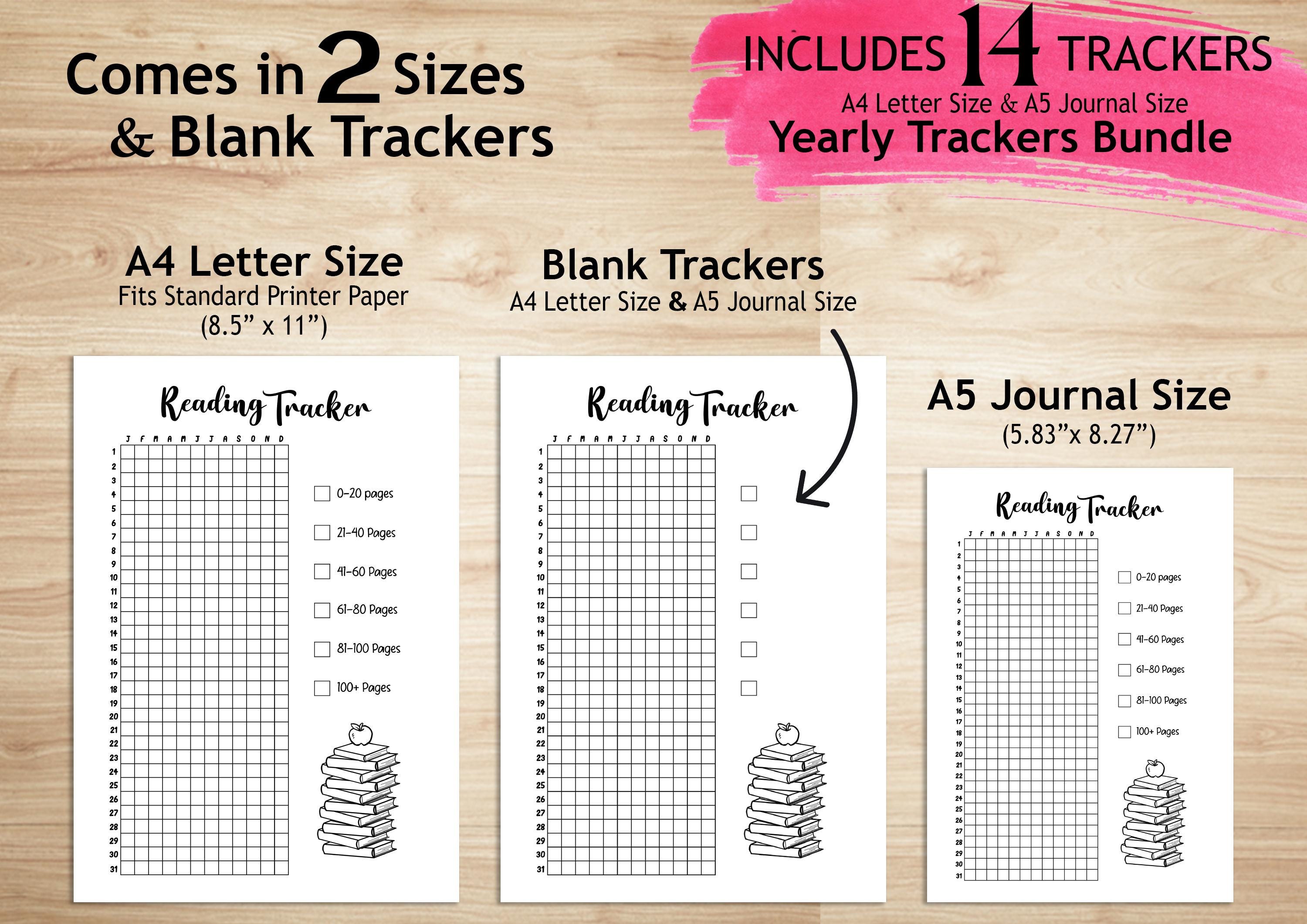 Printable Journal Racker Yearly Trackers Bundle, Printable Journal Pages, Yearly Trackers ...