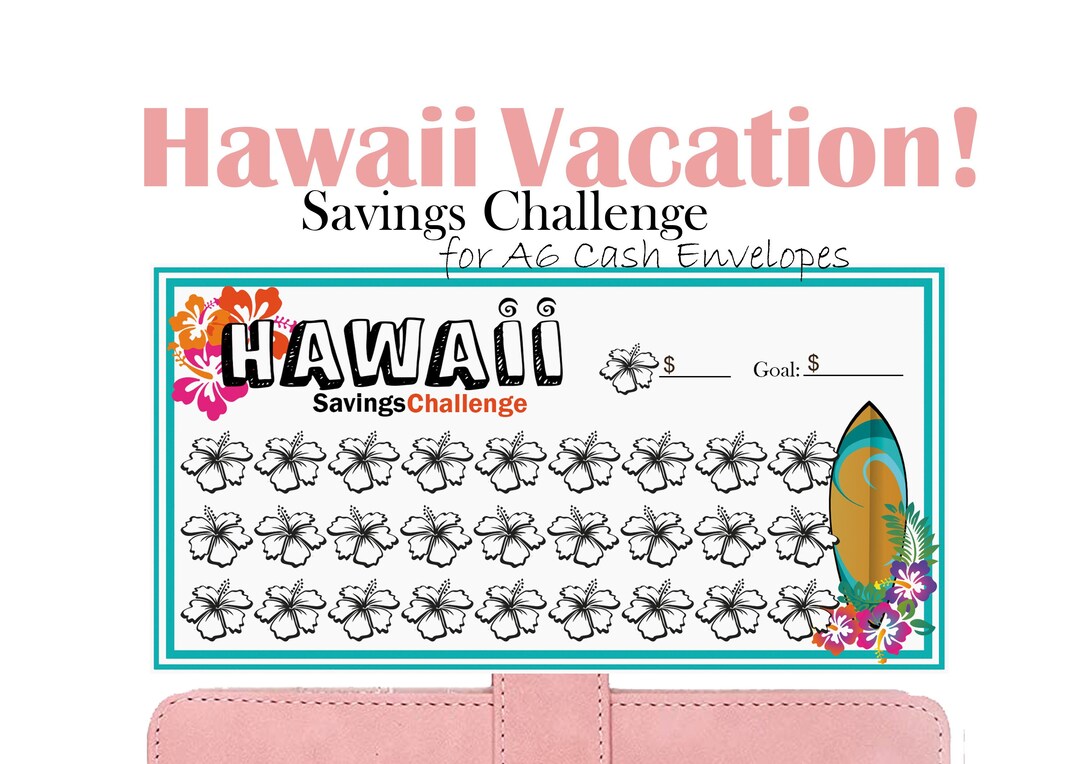 Hawaii Savings Tracker, Savings Challenge for A6 Cash Envelopes