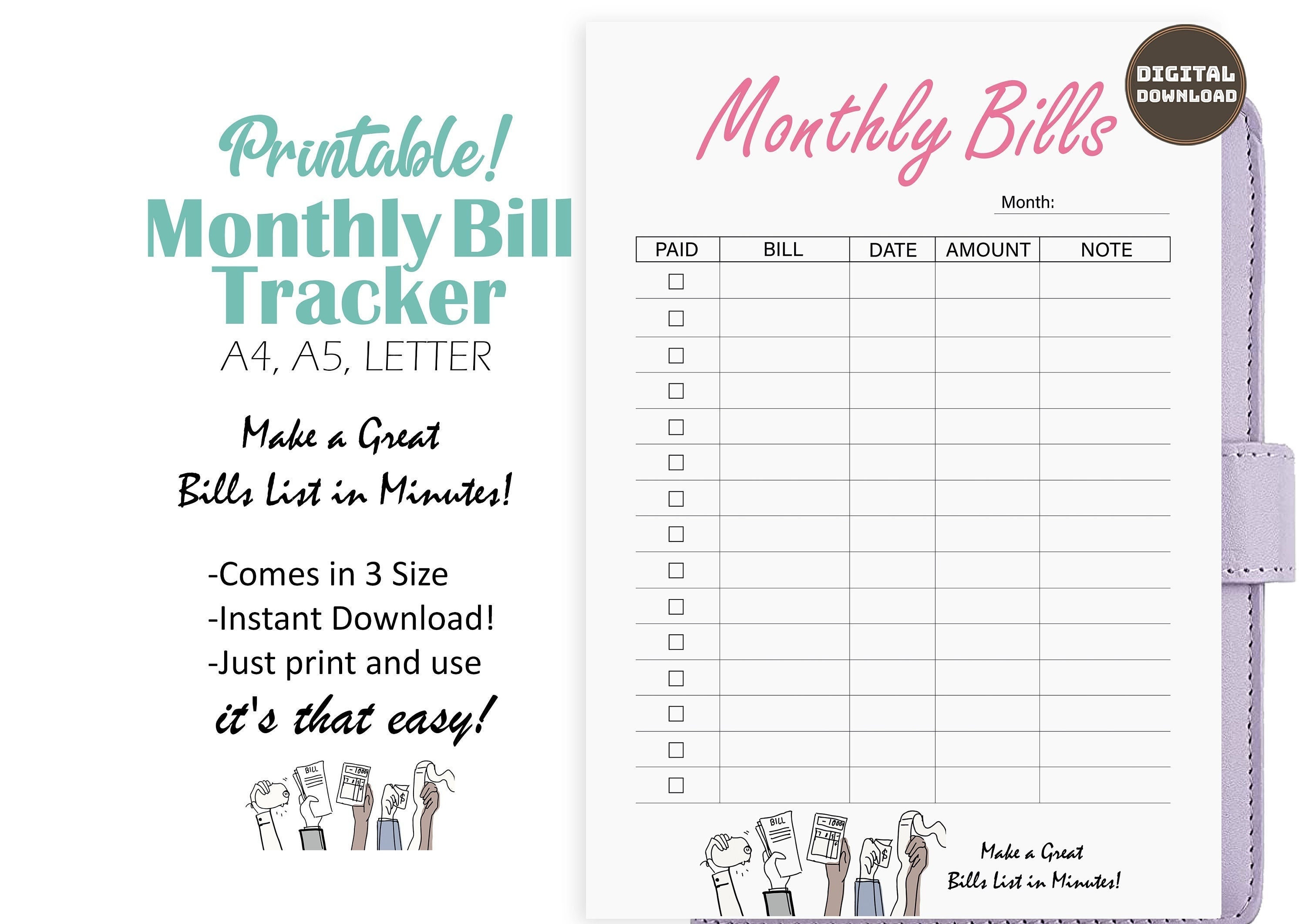 Monthly Bill Tracker,Bill Tracker,Month Bills,Bill Planner,Bill Organizer,Spending  Tracker,Printable Bill Plan,Bill Payments Log,Weekly Budget Planner,Spending  Tracker 22175887 Vector Art at Vecteezy