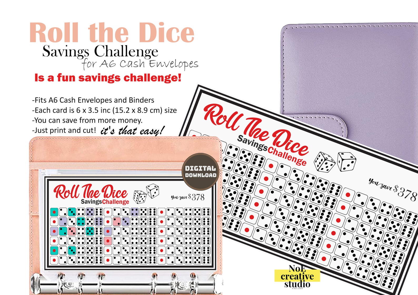 Roll the Dice Savings Challenge Printable Budget Binder Etsy