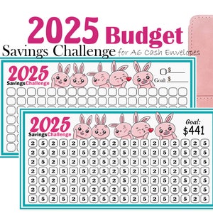 2025 Savings Challenge, Printable Savings Tracker, Low income, A6 Budget Binder Insert, Cash Envelopes, Monthly Saving