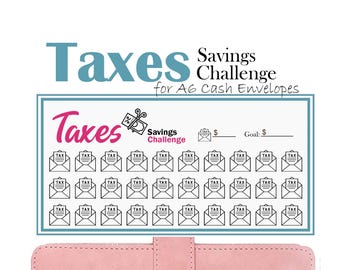 Taxes Savings Challenge,  Printable Budget Binder Insert, Mini Savings Tracker, Fits A6 Cash Envelopes