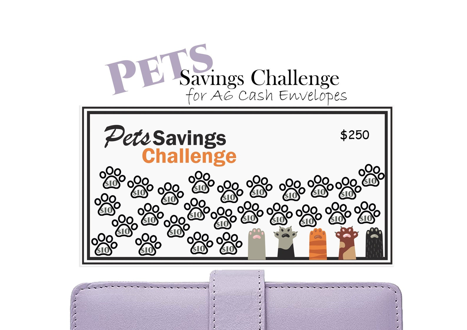 Pets Savings Challenge Printable Pet Fund Fits in A6 Budget - Etsy España