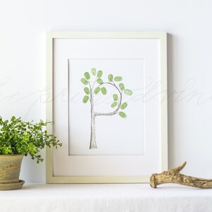 Digital download, Initial Art, Kids Art, Nursery Art, Fingerprint Art