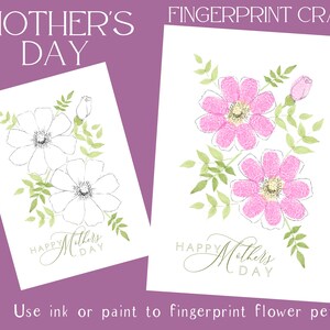 Mother&#39;s Day printable, Mother&#39;s Day fingerprint art, Mother&#39;s Day craft, Gift for Mom