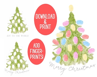 Digital download fingerprint Christmas tree craft, Preschool craft, Christmas craft