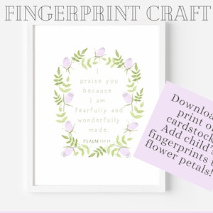 Digital download Bible verse fingerprint art, Kids room art, Kids fingerprint art, Keepsake art