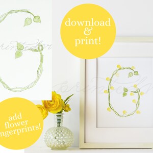 Digital download, Initial Art, Fingerprint Art, Nursery Art, Kids Room Art