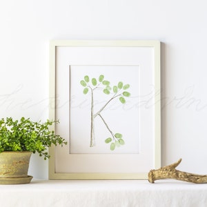 Digital download, Initial Art, Kids Art, Nursery Art, Fingerprint Art