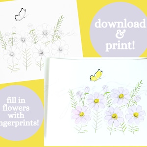 Descarga digital, Arte para niños, Arte de recuerdo, Regalo para mamá, Arte de huellas dactilares, Arte de guardería