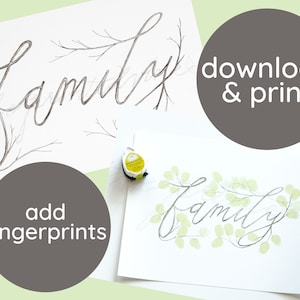 Digital Download Keepsake Art Fingerprint Art Family Art Wall Decor Gift for Mom Gift for Grandparents