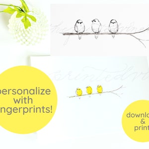 Digital Download, Keepsake Kids Art, Fingerprint Art, Gift for Mom & Dad, Gift for Grandparents