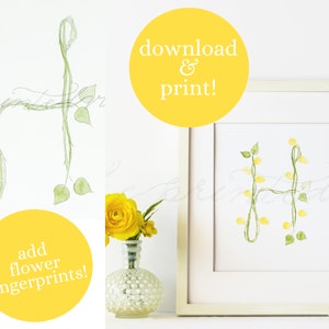 Digital download, Initial Art, Fingerprint Art, kids room art, nursery art
